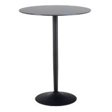 Manteo Wooden Round Bar Table In Matt Black Ceramic Top - UK
