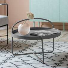 Marbury Metal Round Coffee Table In Grey - UK