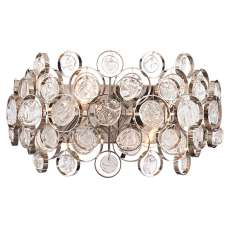 Marella 2 Lights Glass Medallions Wall Light In Bright Nickel - UK