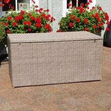 Marfa Rattan Garden Storage Box in Sand - UK