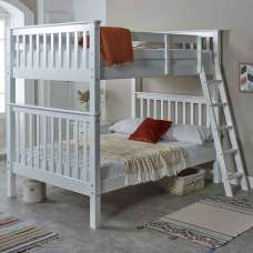 Marfa Wooden Bunk Bed In White - UK