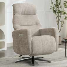 Margate Fabric Electric Recliner Chair In Fossil - UK