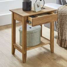 Maricopa Wooden End Table With 1 Drawer In Oak - UK