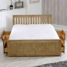 Marietta Storage King Size Bed With 6 Drawers In Waxed - UK