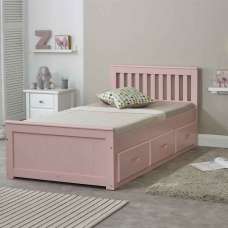Marietta Storage Single Bed With 3 Drawers In Pink - UK