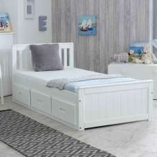 Marietta Storage Small Double Bed With 3 Drawers In White - UK
