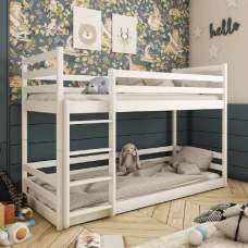 Marion Wooden Bunk Bed Without Mattress In White - UK