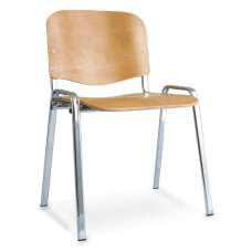 Marisa Beech Wooden Office Chair In Chrome Frame Without Arms - UK