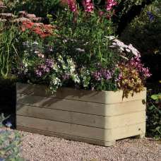 Marsden Wooden Garden Rectangular Planter In Natural - UK