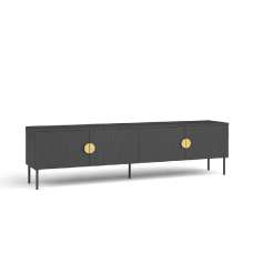 Marshfield Wooden TV Stand With 4 Doors In Graphite - UK