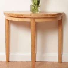 Marsic Wooden Half Moon Dining Table In Light Oak - UK