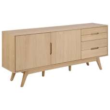 Marta Wooden Sideboard With 2 Doors 4 Drawers In White Oak - UK