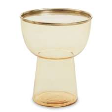 Martina Round Glass Side Table In Gold - UK