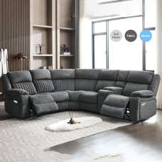 Martinez Fabric Electric Corner Sofa Suite - Slate Grey - UK