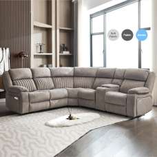 Martinez Fabric Electric Corner Sofa Suite - Taupe - UK