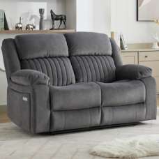 Martinez Fabric Electric Recliner 2 Seater Sofa - Slate Grey - UK