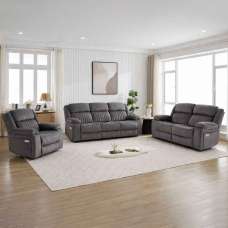 Martinez Fabric Electric Recliner 3+2+1 Seater Sofa Set - Slate Grey - UK