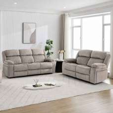 Martinez Fabric Electric Recliner 3+2 Seater Sofa Set - Taupe - UK