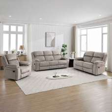 Martinez Fabric Recliner 3+2+1 Seater Sofa Set in Taupe - UK