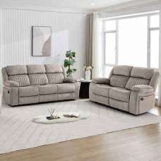 Martinez Fabric Recliner 3+2 Seater Sofa Set - Taupe - UK