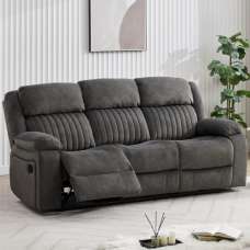 Martinez Fabric Recliner 3 Seater Sofa In Iron - UK