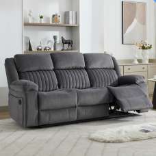 Martinez Fabric Recliner 3 Seater Sofa - Slate Grey - UK