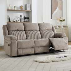 Martinez Fabric Recliner 3 Seater Sofa - Taupe - UK