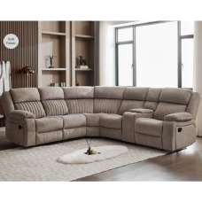 Martinez Fabric Recliner Corner Sofa Suite In Taupe - UK