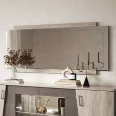 Marvix High Gloss Bedroom Mirror in Light Grey Oak - UK