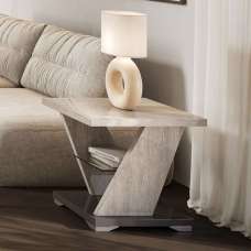 Marvix High Gloss Side Table in Grey - UK