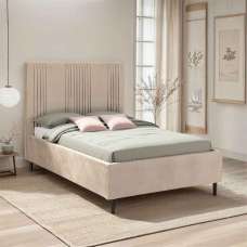 Marzello Velvet Double Bed in Taupe - UK