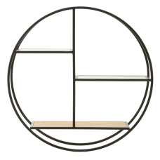 Masaya Wall Hung 3-Tier Shelving Unit With Black Metal Frame - UK