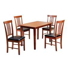 Makimi Medium Dining Set In Mahogany With 4 Chairs - UK