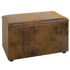 Massillon Large Fabric Storage Ottoman In Vintage Brown - UK