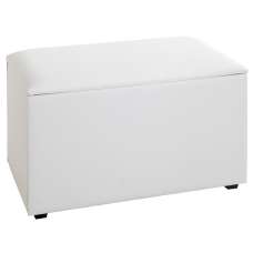 Massillon Large Fabric Storage Ottoman In White - UK