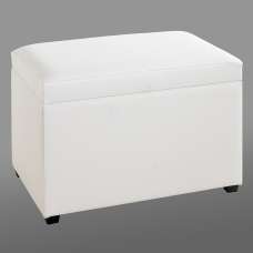 Massillon Small Fabric Storage Ottoman In White - UK
