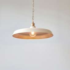 Mayetta White Metal Pendant Ceiling Light In Satin Brass - UK