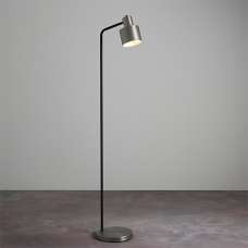 Mayfield Task Floor Lamp In Brushed Silver And Matt Black - UK
