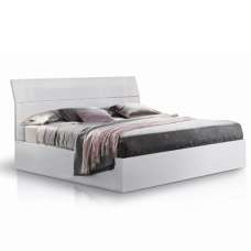 Mayon Wooden King Size Bed In White High Gloss - UK