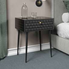 Mccall Metal Bedside Cabinet With 1 Drawer - Black - UK