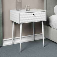 Mccall Metal Bedside Cabinet With 1 Drawer - White - UK