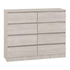 Mcgowan Wooden Chest Of 8 Drawers In Urban Snow - UK