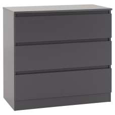 Mcgowan Wooden Chest Of Drawers In Grey With 3 Drawers - UK