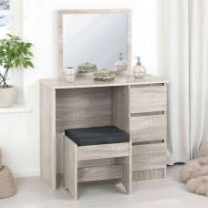Mcgowan Wooden Dressing Table With 3 Drawers in Urban Snow - UK