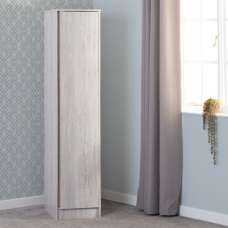 Mcgowan Wooden Wardrobe With 1 Door In Urban Snow - UK