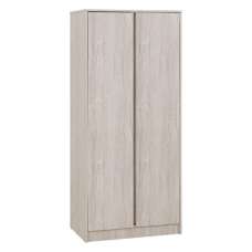 Mcgowan Wooden Wardrobe With 2 Doors In Urban Snow - UK