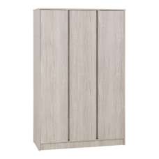 Mcgowan Wooden Wardrobe With 3 Doors In Urban Snow - UK