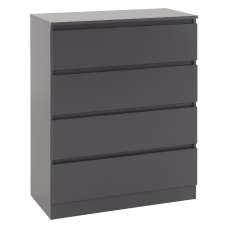 Mcgowen Wooden Chest Of 4 Drawers In Grey - UK