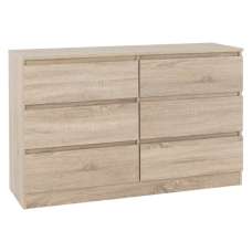 Mcgowen Wooden Chest Of 6 Drawers In Sonoma Oak - UK