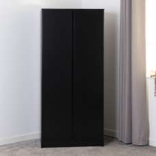 Mcgowen Wooden Wardrobe With 2 Doors In Black - UK